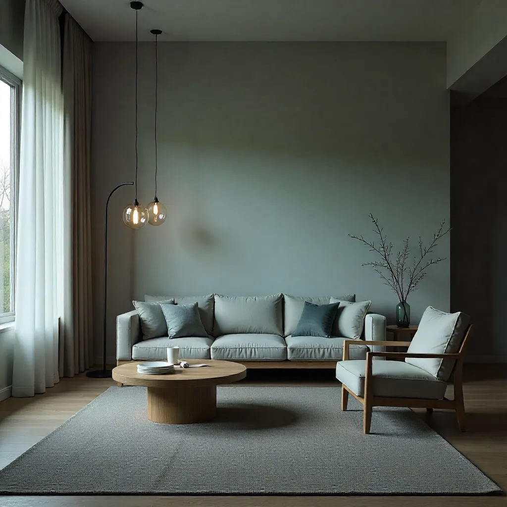 Eco-conscious living room showcasing recycled material transformations
